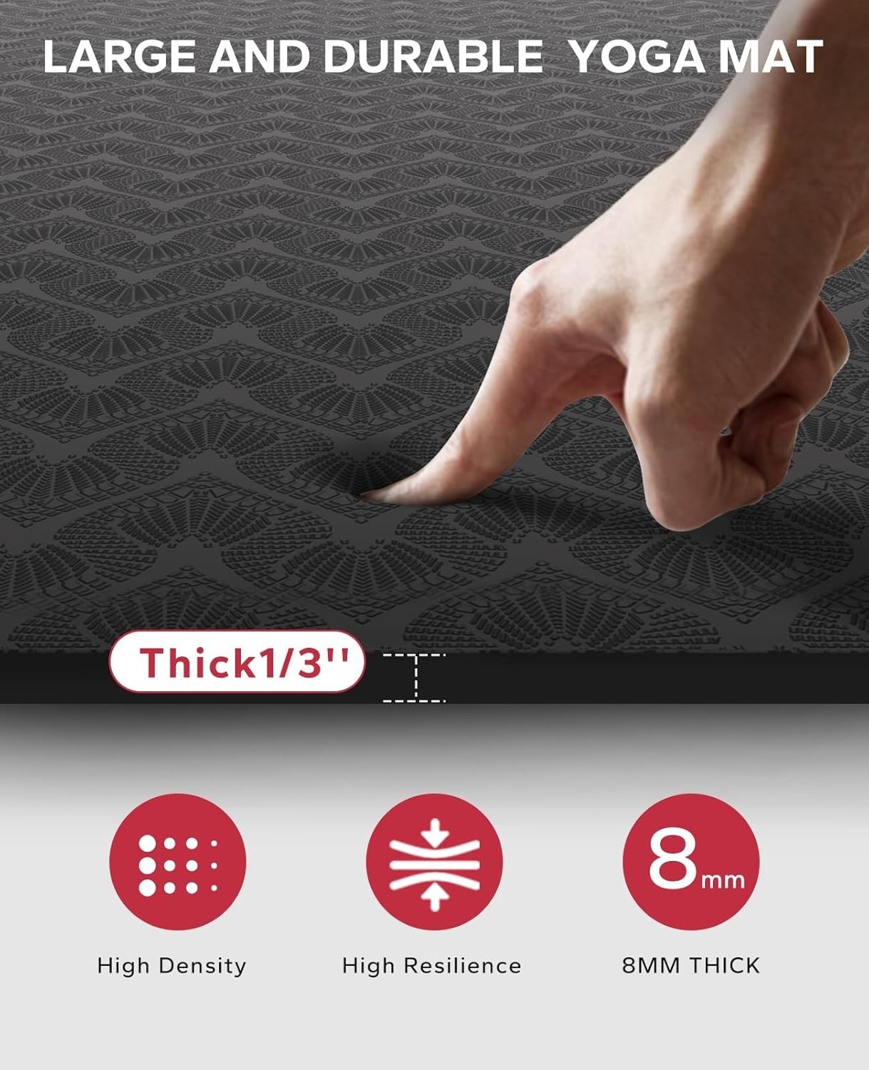 Oversized Yoga Mat Non Slip 72×48 Thick Eco Home Workout