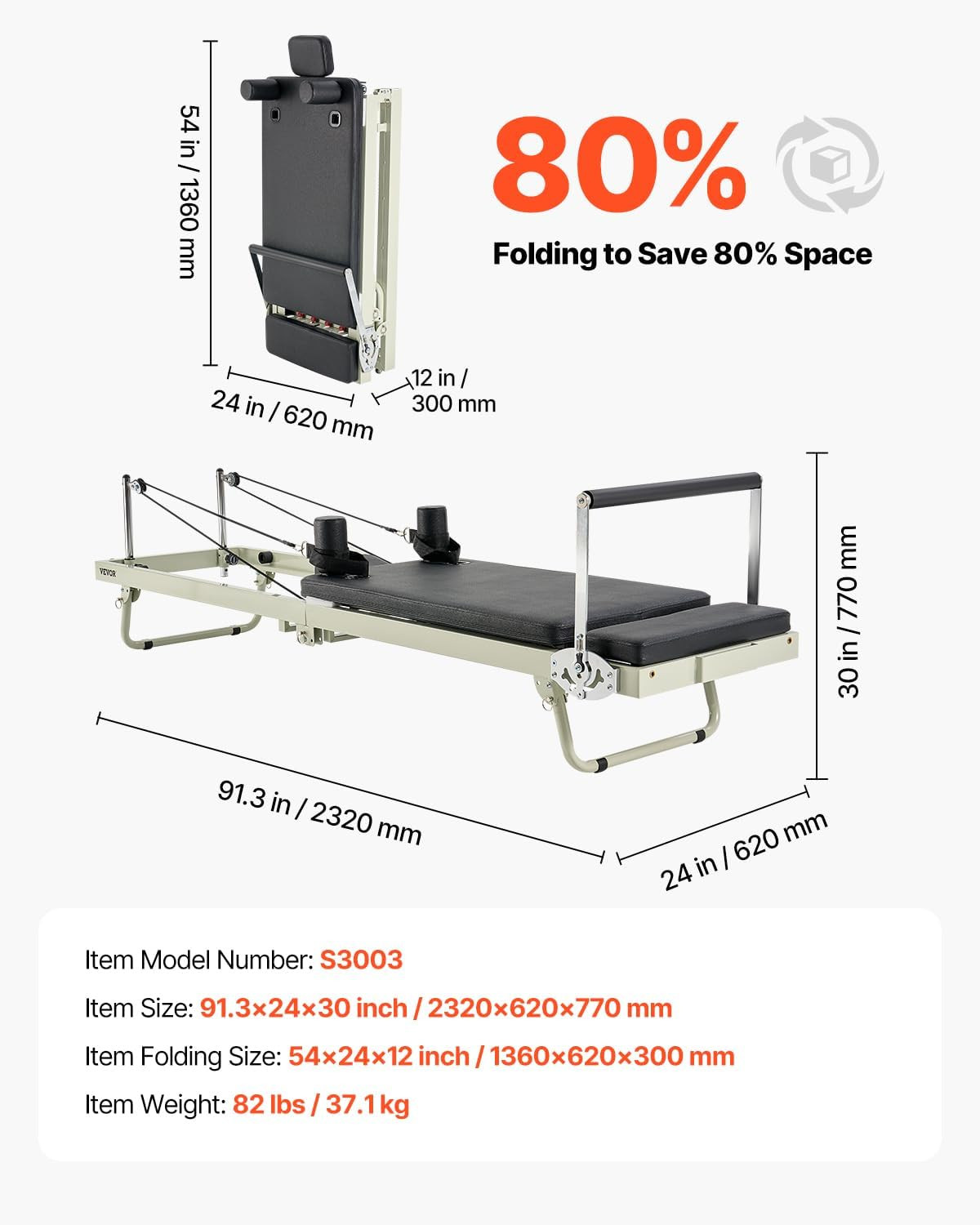 Pilates Reformer Foldable, Suitable for Intermediate and Beginners Users, Pilate