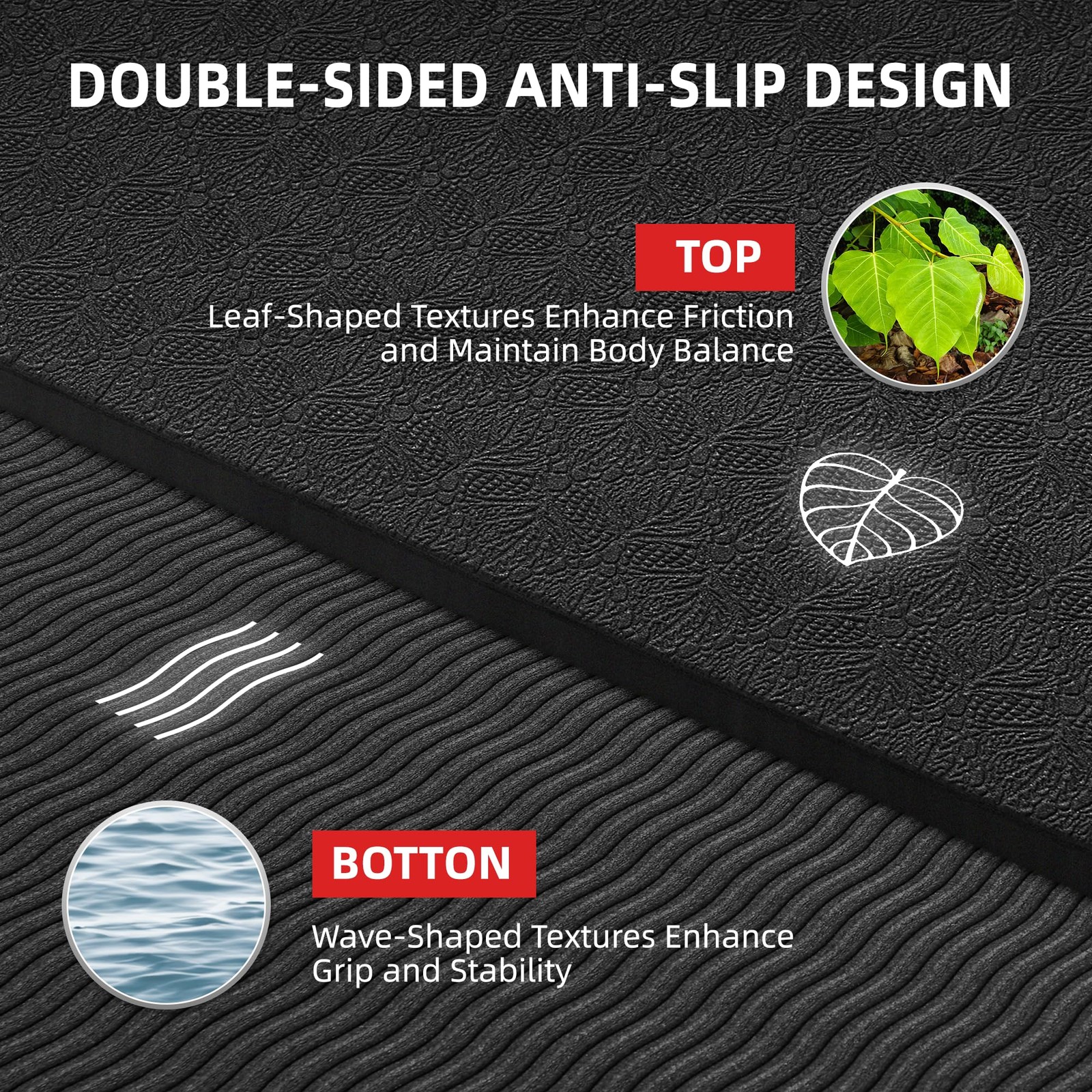 Extra Large Yoga Mat – 72″x48″ or 78″x57″, Non-Slip TPE Exercise Mat for Wome…