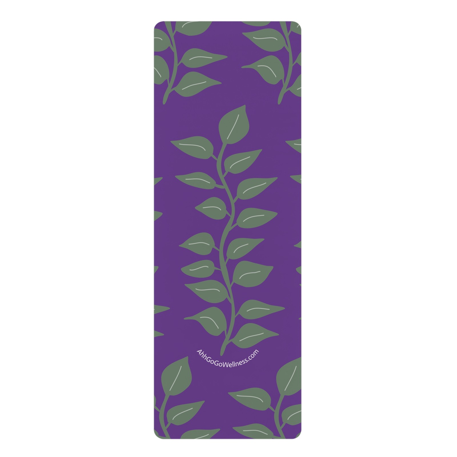 Leaf Vine Rubber Yoga Mat — Non-Slip Eco-Friendly Purple & Green Yoga Mat