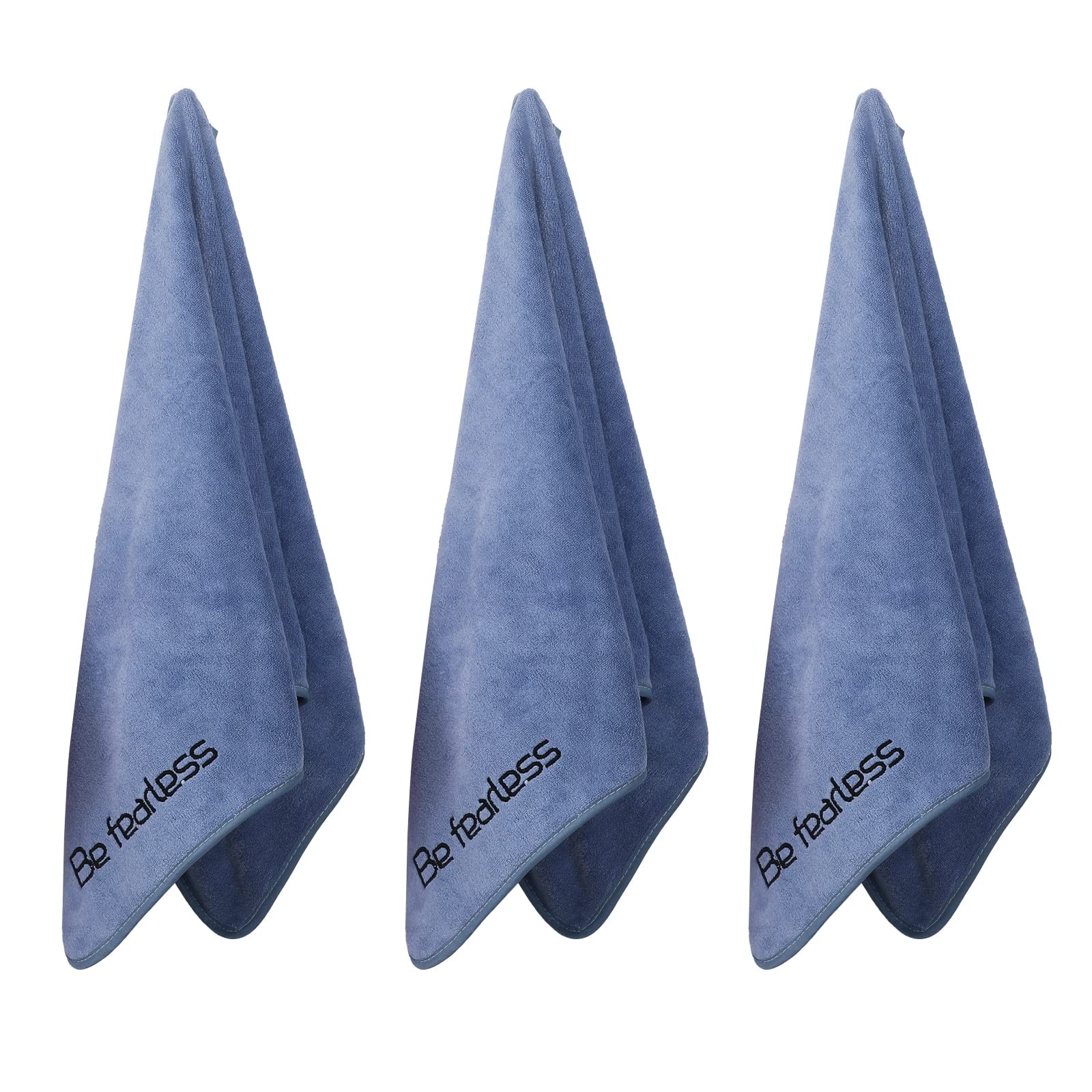 Wuwahold Microfiber Gym Towels Bigger Size Super Soft 3P-15×31 inches, Blue