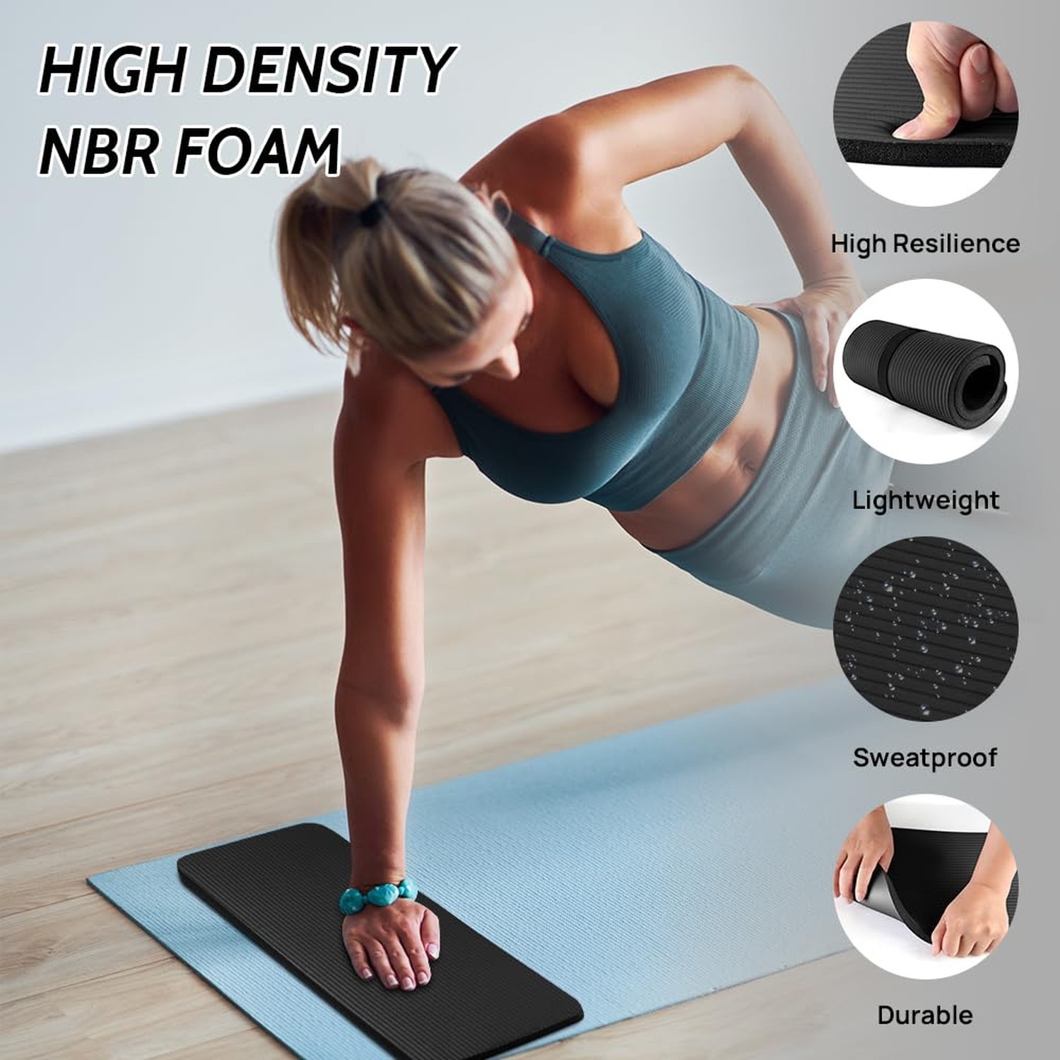 JBM Thick Yoga Knee Pad Cushion Non-Slip Floor Exercises Knee Pad for Yoga Pl…