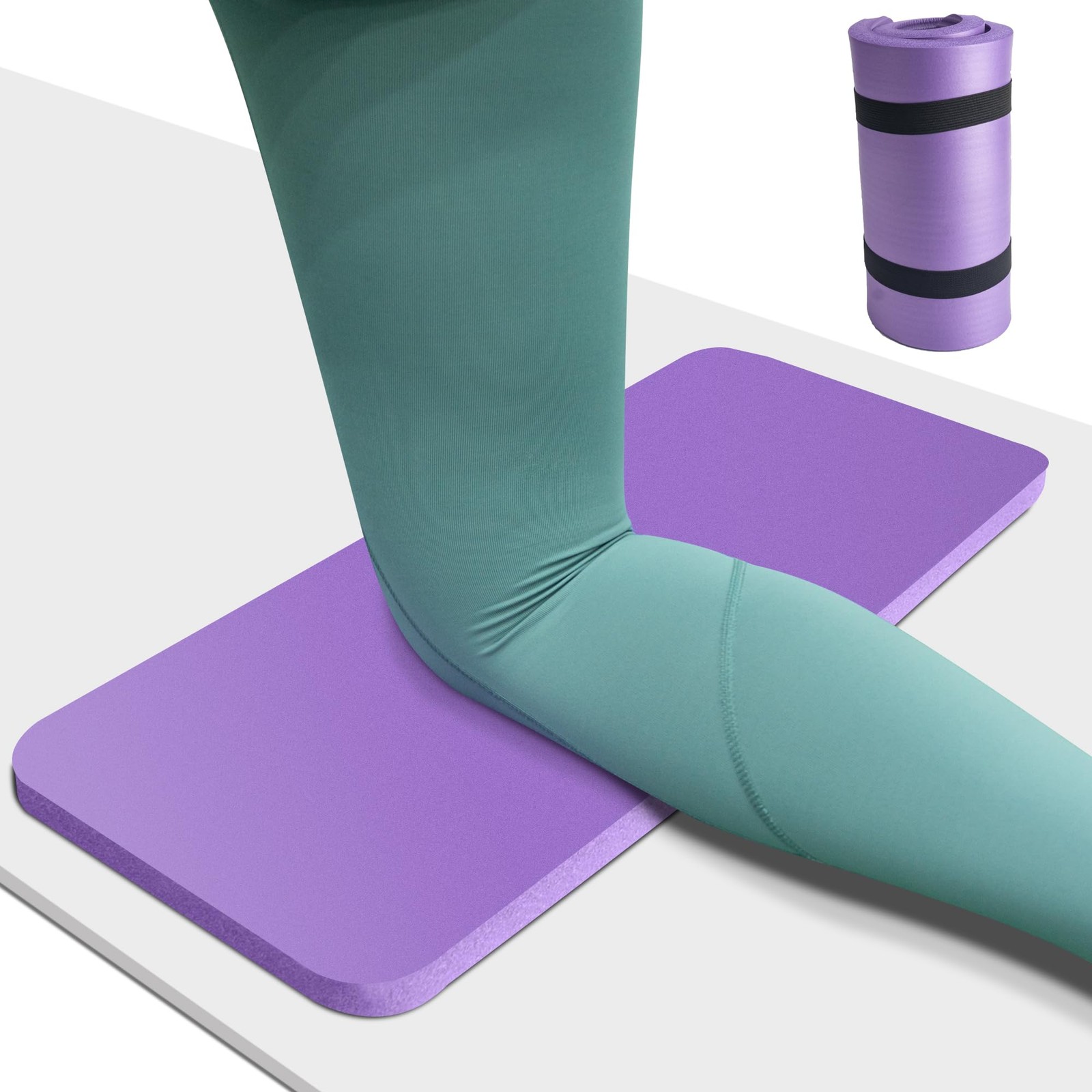 HASSLICKIT Yoga Knee Pad Cushion, 24 x 9.8 x 0.8 in Thick Mini Yoga Mat, Odor…