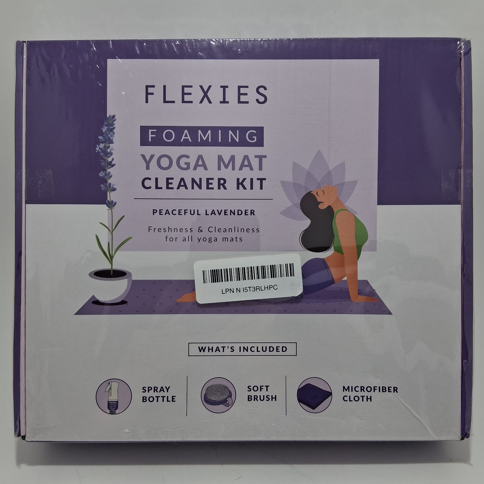 FLEXIES Foaming Yoga Mat Cleaner Kit. Peaceful Lavender Brand New Sealed