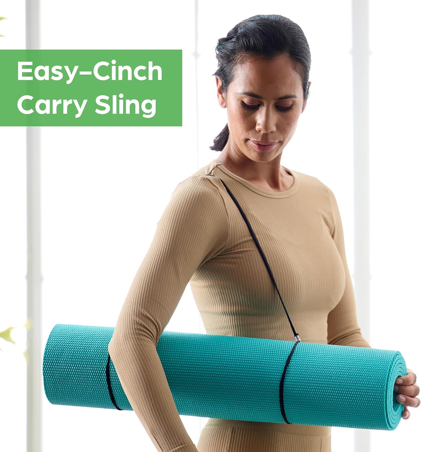 1/4 Inch Yoga Mat with Strap Non Slip Exercise Mat 72×24 Fitness Pilates Mat