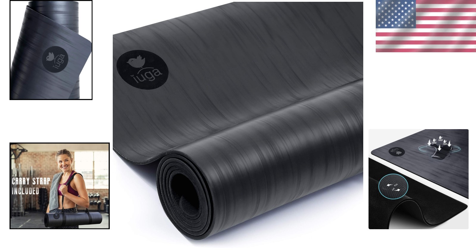 Grip-Enhancing Pro Yoga Mat with Middle-layer Mesh
