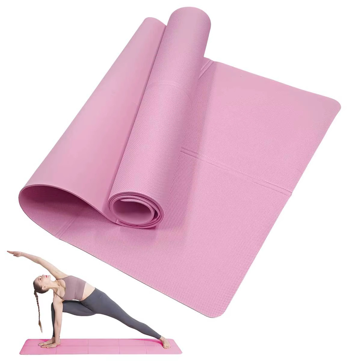 Pink Foldable Yoga Mat Eco Friendly EVA Folding Travel Fitness Exercise Mat 3/4/