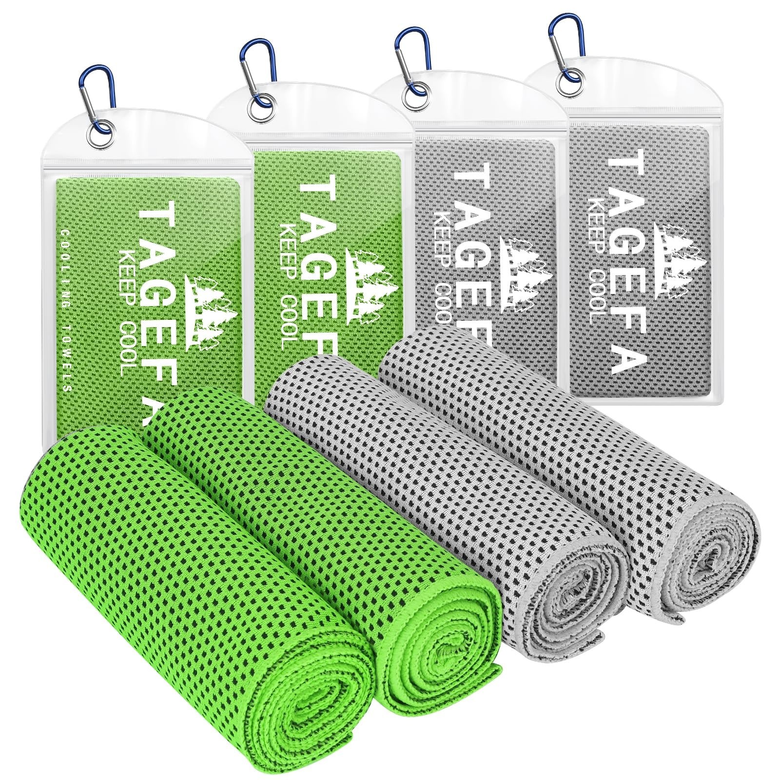 Pack of 4 Cooling Towels 40″ x 12″ with Carrying Pouch, Cold Sport Towels, So…