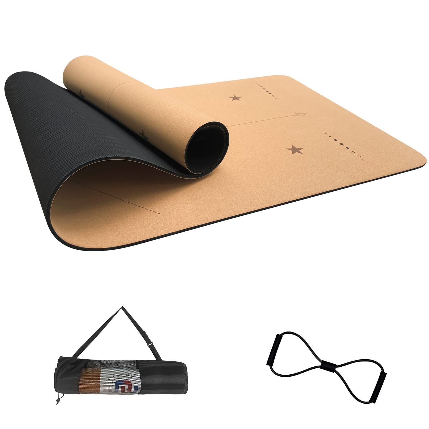 Cork Yoga Mat 6mm (1/4 inch) Thick 72×24 in, Sweatproof NonSlip Eco-friendly,…