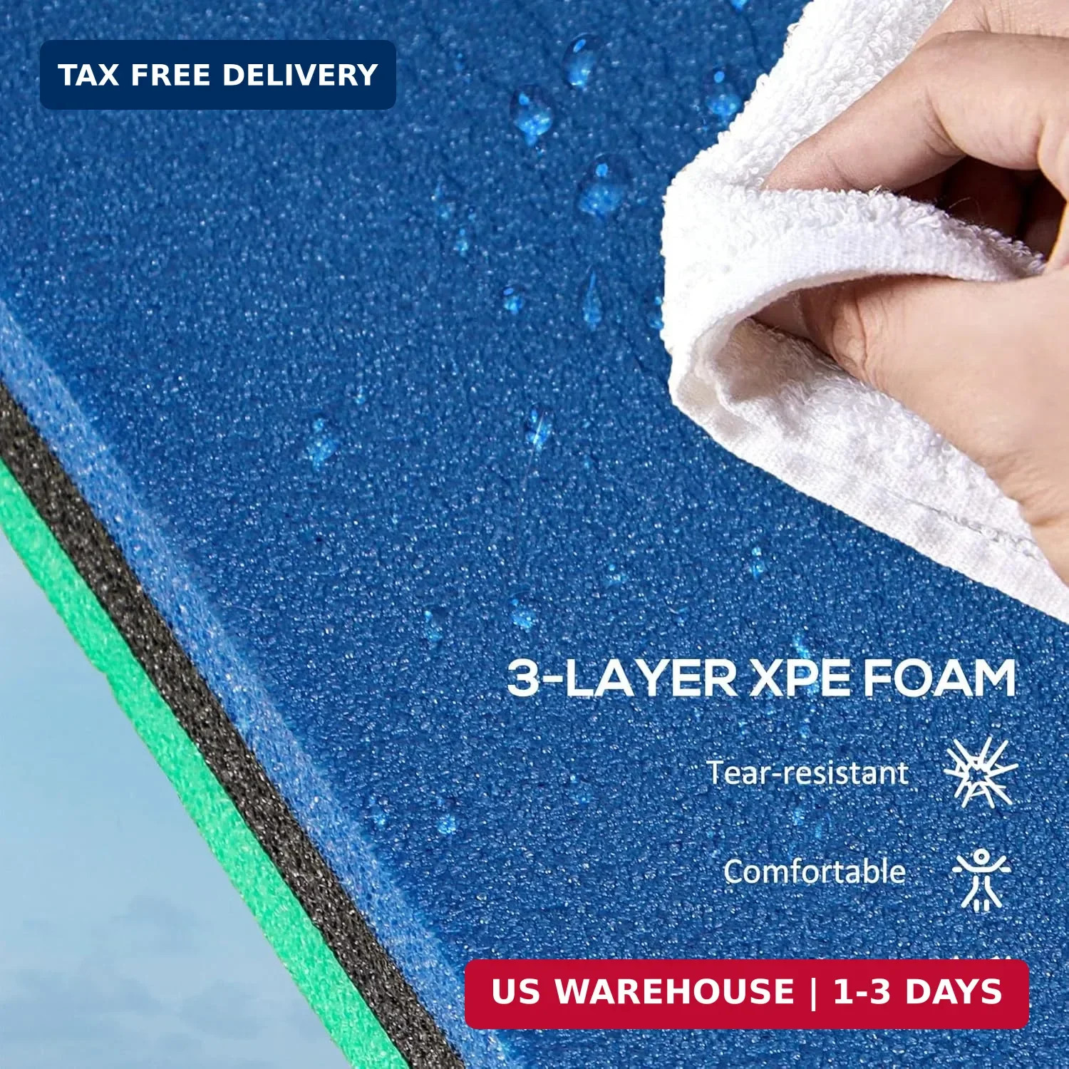 Soozier 9′ x 6′ Lily Pad Floating Mat for Lake, 3-Layer Tear-Resistant XPE Foam