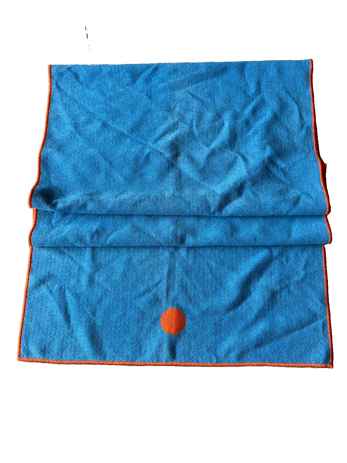 Manduka Yogitoes Skinless Hot Yoga Towel Mat Blue Orange 24 x68”LOGO