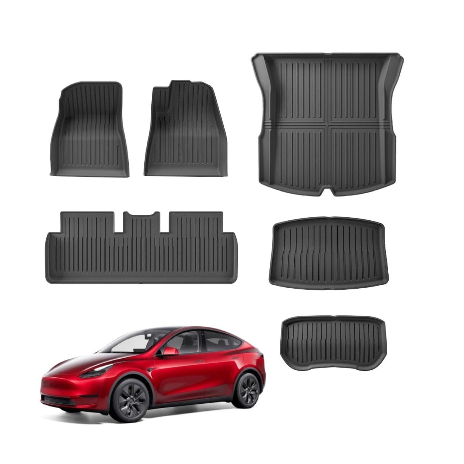 Floor Mats 6Pcs For Tesla Model 3 Highland 2024-2026 – TPE Black