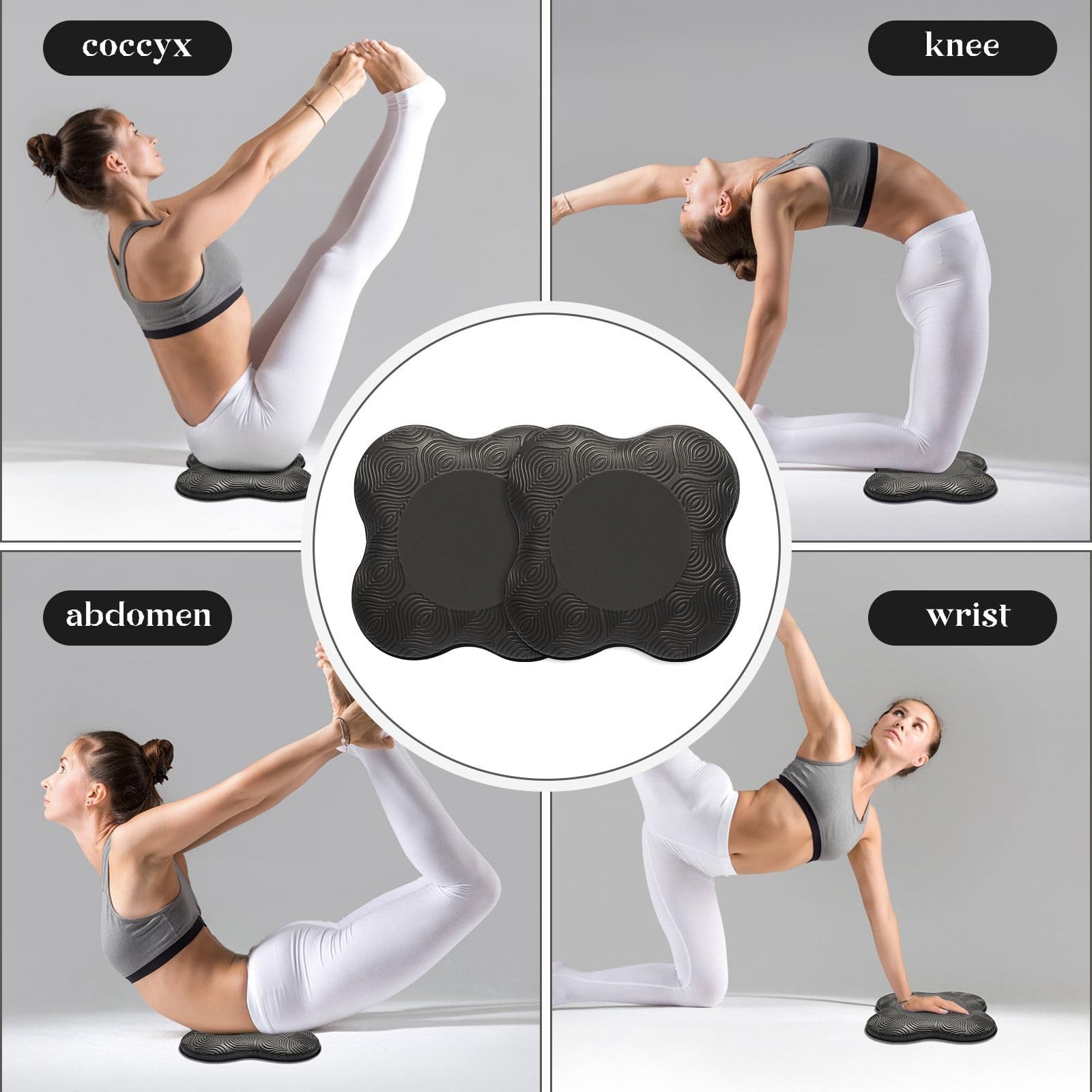 Yoga Knee Pads: Non-Slip Pilates Support for Joint Protection – Black & Purple