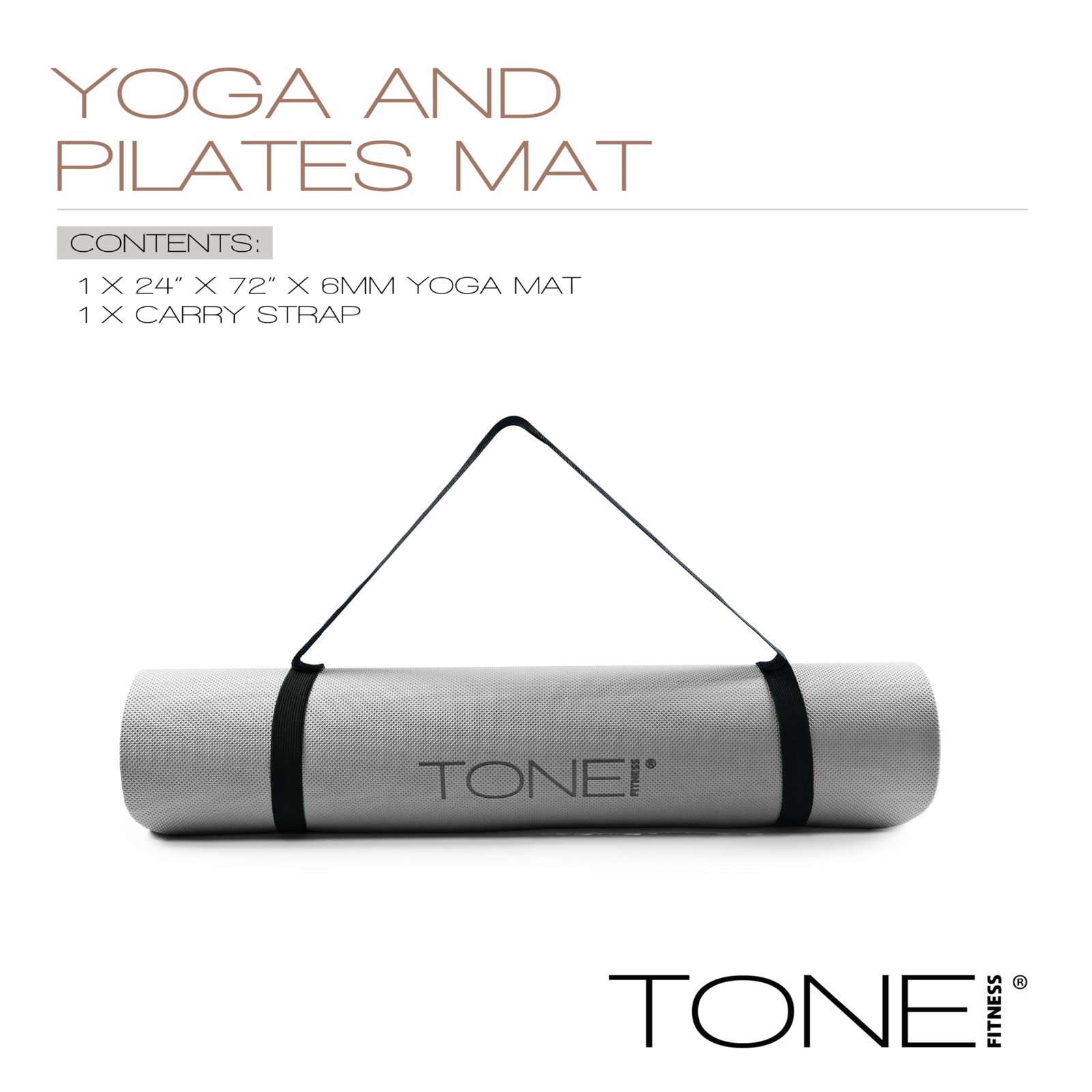 Yoga Mat 1/4″ Thick Non Slip Exercise & Pilates Mat for Home Workouts with Ca…