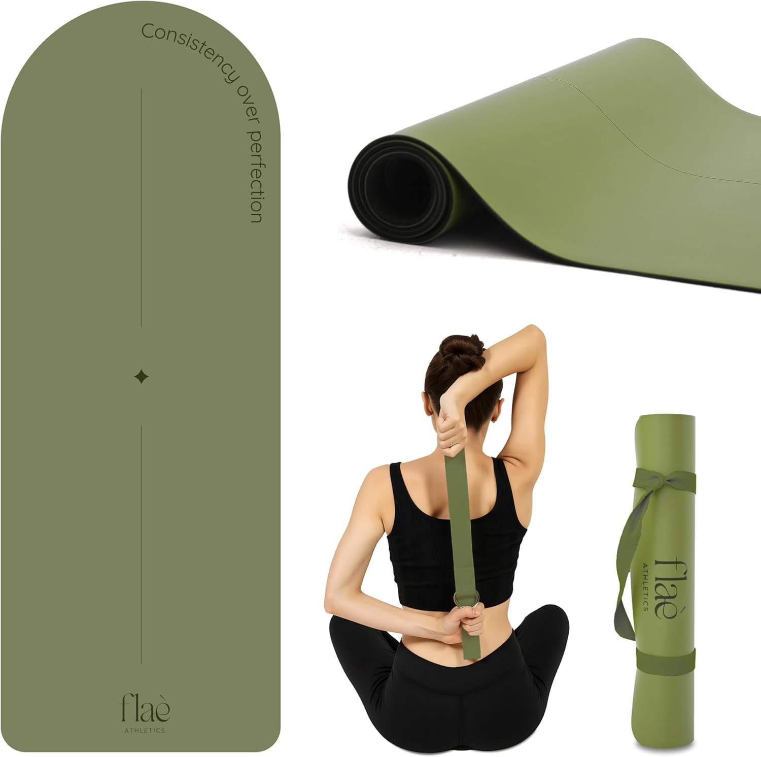 Eco-Friendly Arch Yoga Mat with Non-Slip Grip & Motivational Design