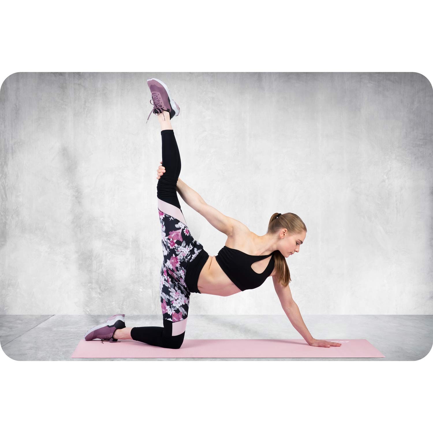 Neo-Sport Yoga & Fitness Mat 173 x 61cm – Pink, Stretchy, Waterproof,