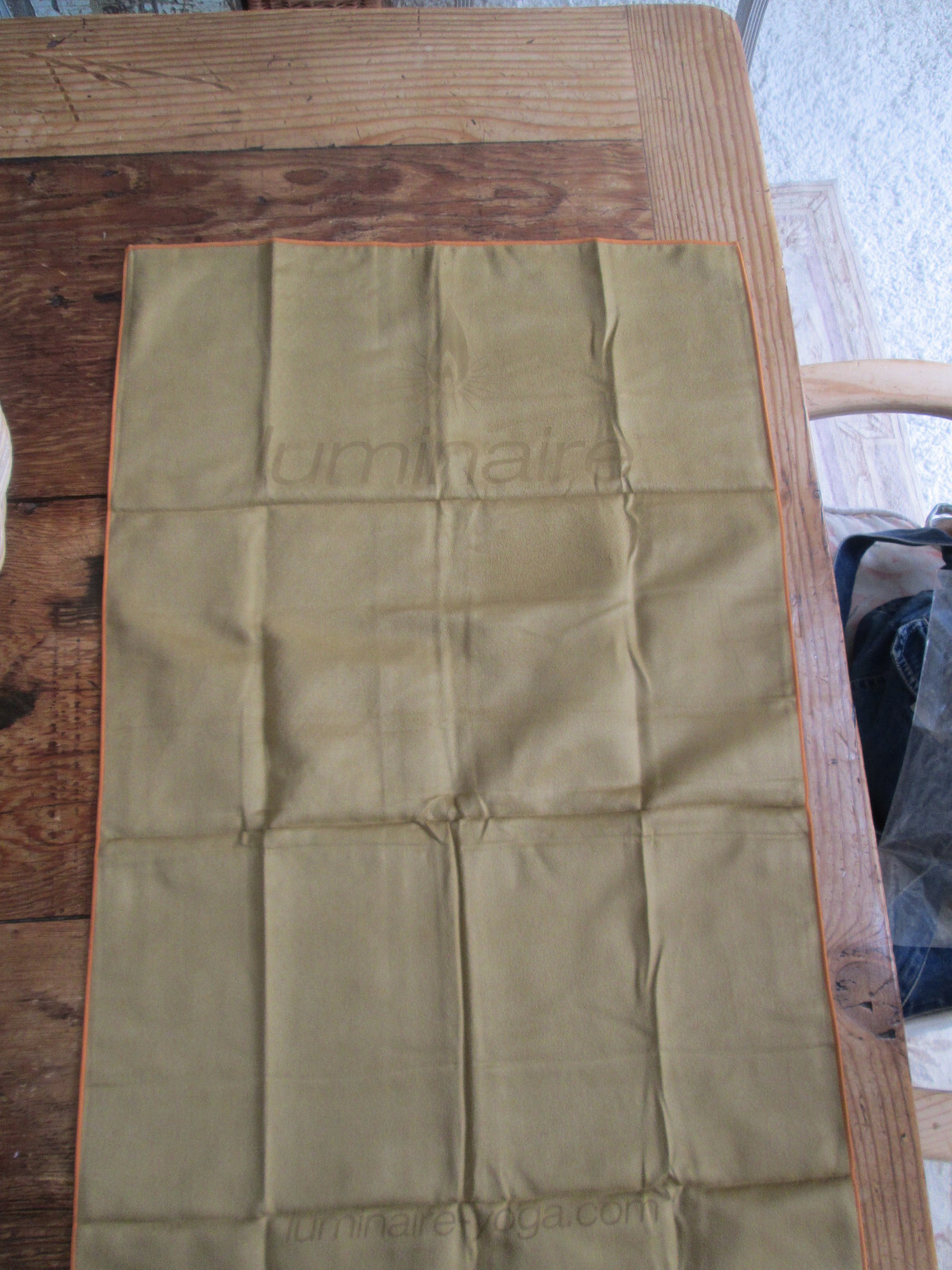 NWT Luminaire yoga sweat towel & attachable carry canvas bag