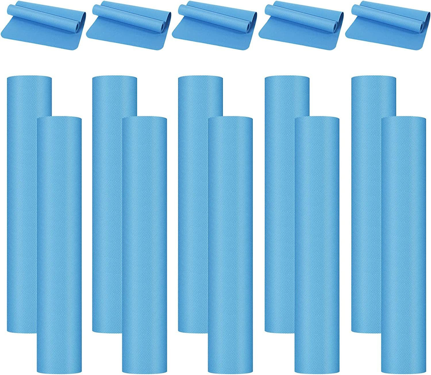 10 Pack Yoga Mats Bulk, 68″ x 24″ x 4mm Thick for Kids and Blue