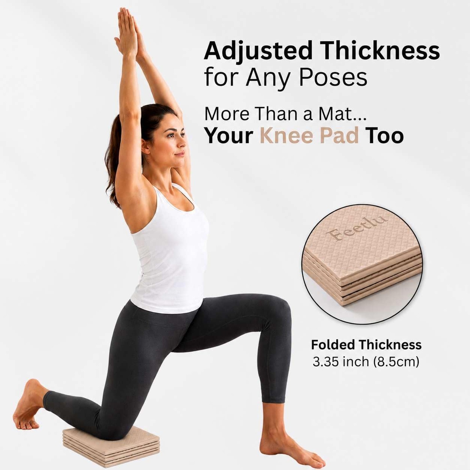 Foldable Yoga Mat, 6mm Thick, 72L x 24W Inch, Lightweight, Anti-Slip, and Eas…