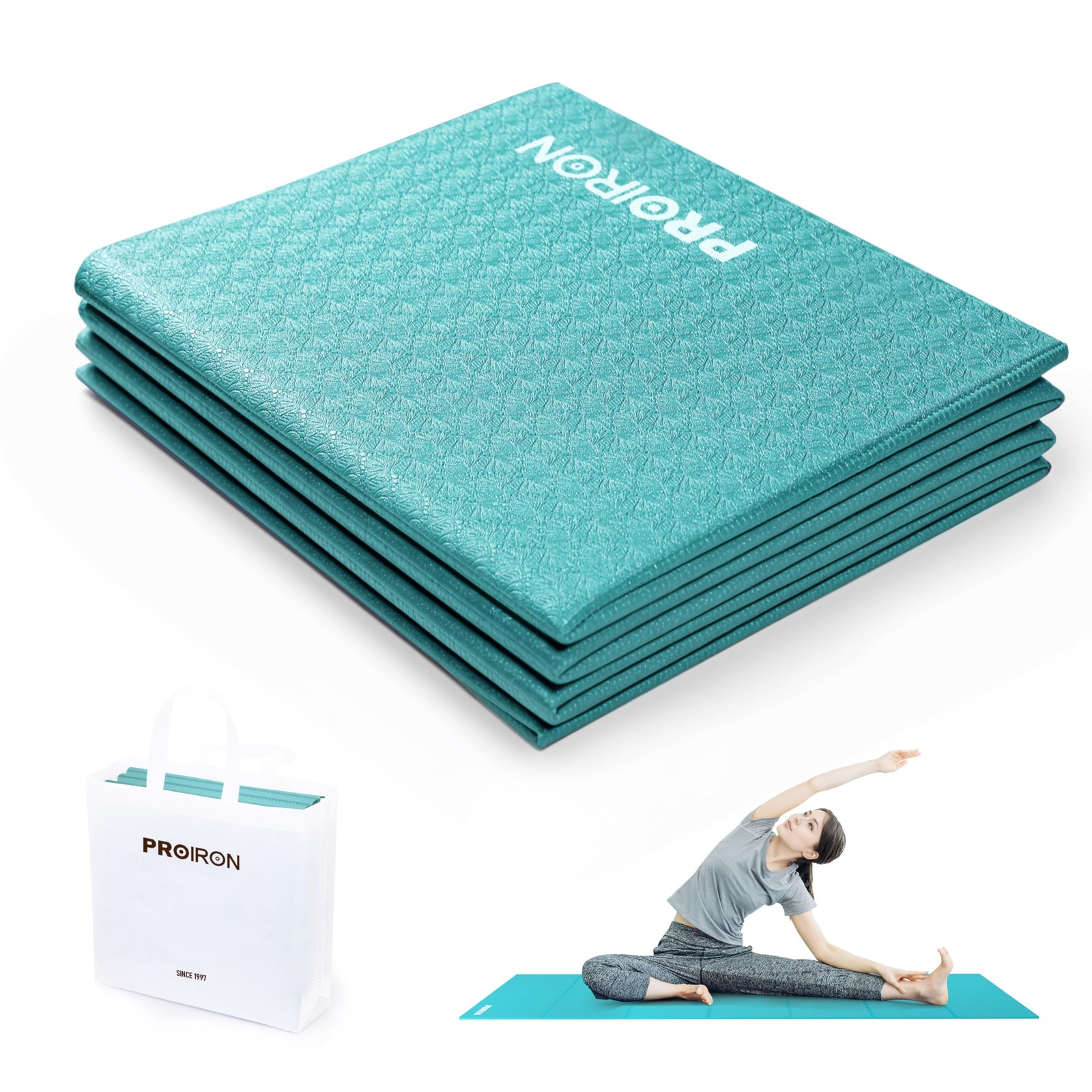 Travel Yoga Mat Foldable 0.16″, Foldable Exercise Mat Non Slip Yoga Matt for …