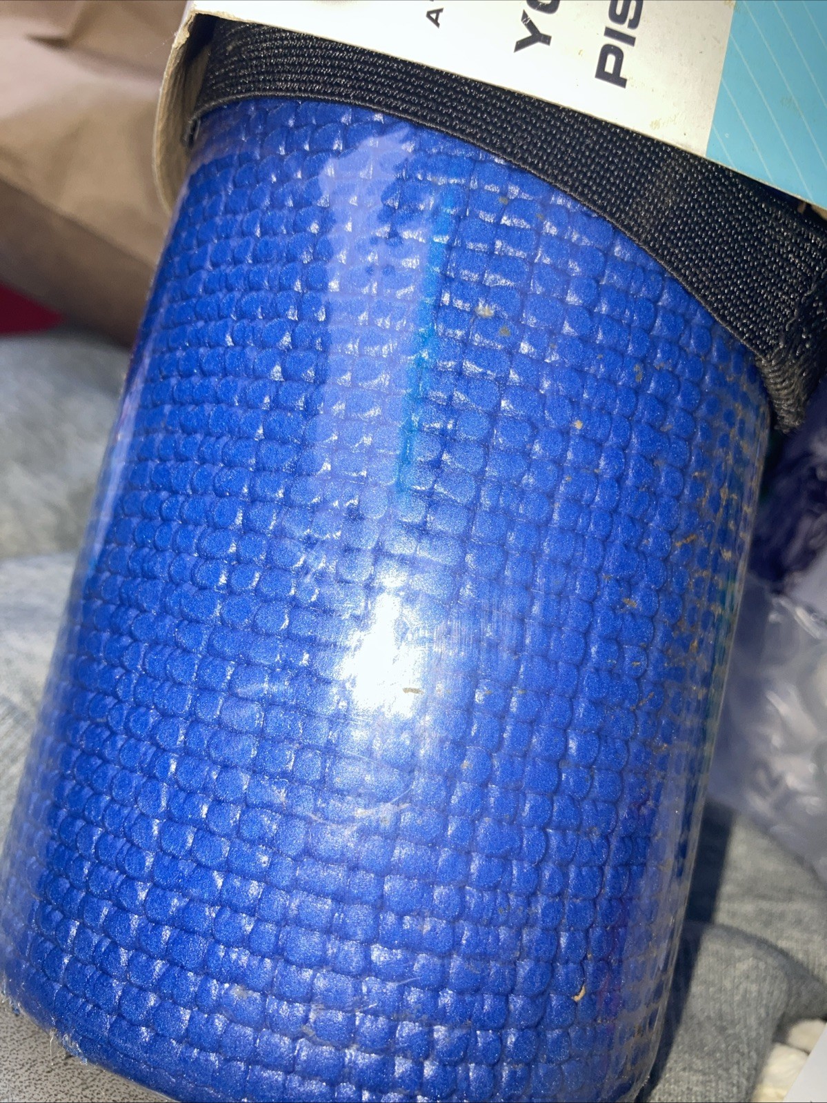 (2) Athletic Works PVC FOAM Yoga Mat, BLUE, 68inx24in, WASHABLE, Cushioned(NEW)