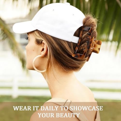 6 PCS 4.1 Inch Large Claw Clips for Thick Hair, Double Tortoise – 4.1 Inch