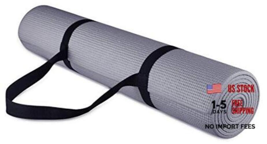 GoYoga All-Purpose 1/4-Inch High Density Anti-Tear Exercise Yoga Mat with Gray