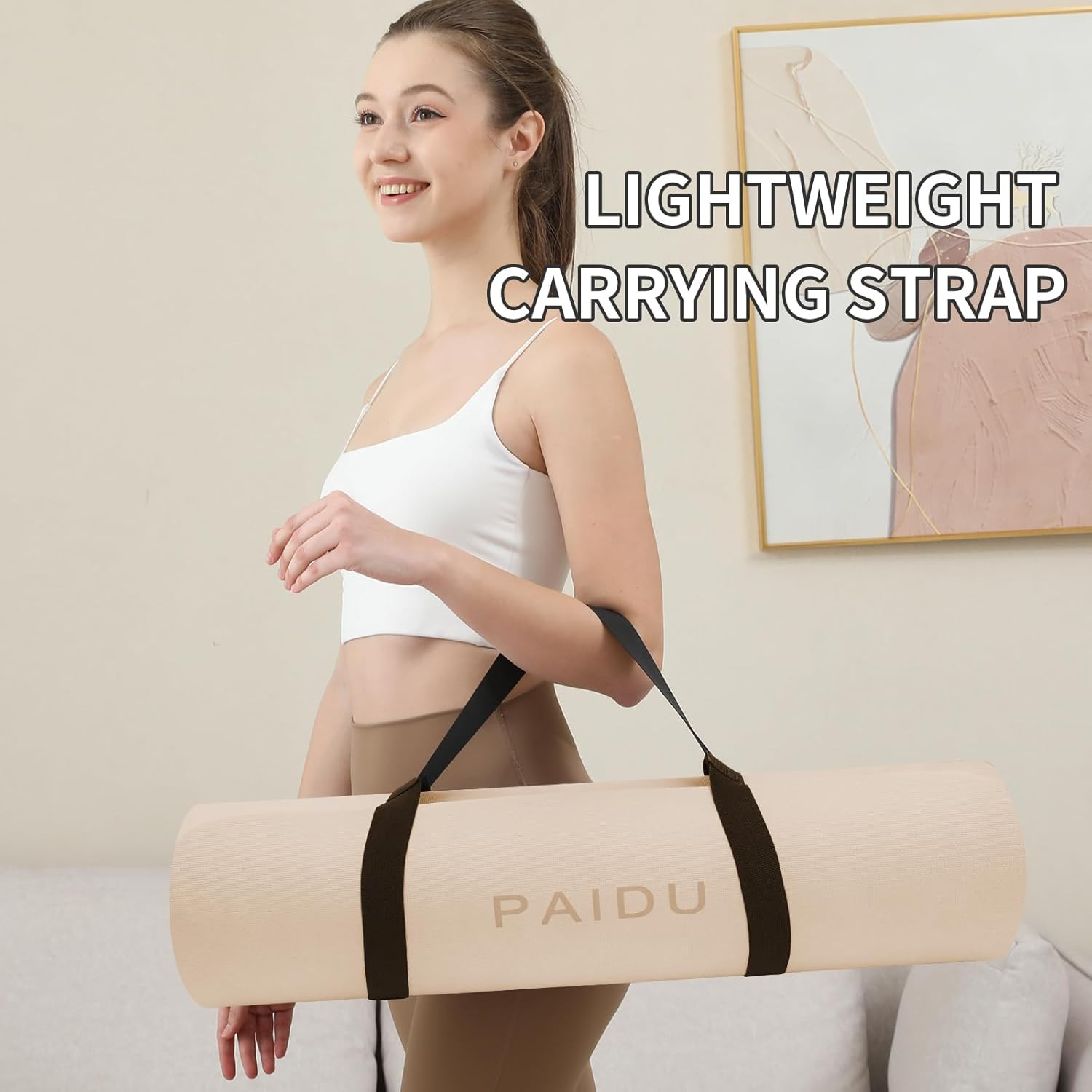 Extra Thick Non-Slip Yoga Mat with Carrier Strap for All Ages – 70″x24″x10mm