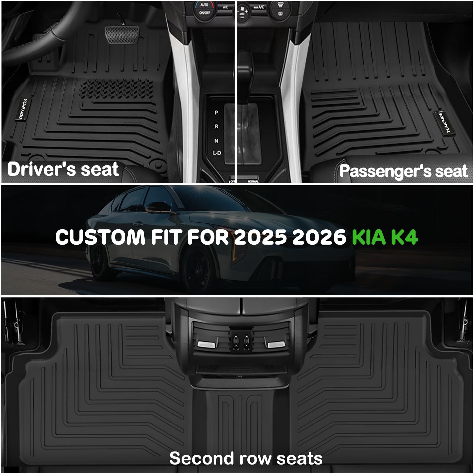 Floor Mats for 2026 2025 Kia K4 All Weather Floor Liners TPE Rubber Fit for 2…