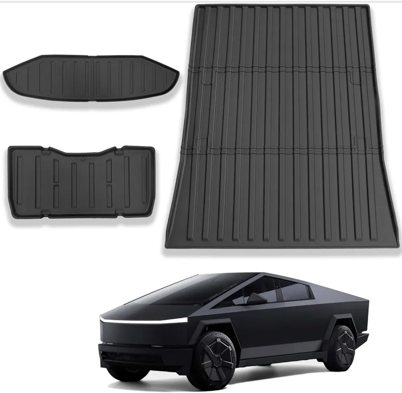 CYBERBEANS Trunk Mats for Tesla Cybertruck 2023-2025 3PCS TPE All Weather Cargo