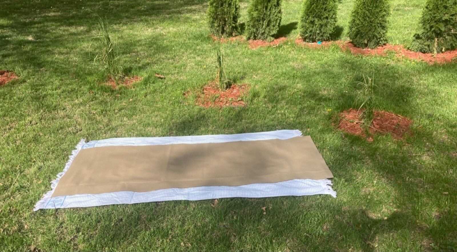 Yoga mat Leather grounding mat approx 24” x 70” hand cut beveled and edges seal