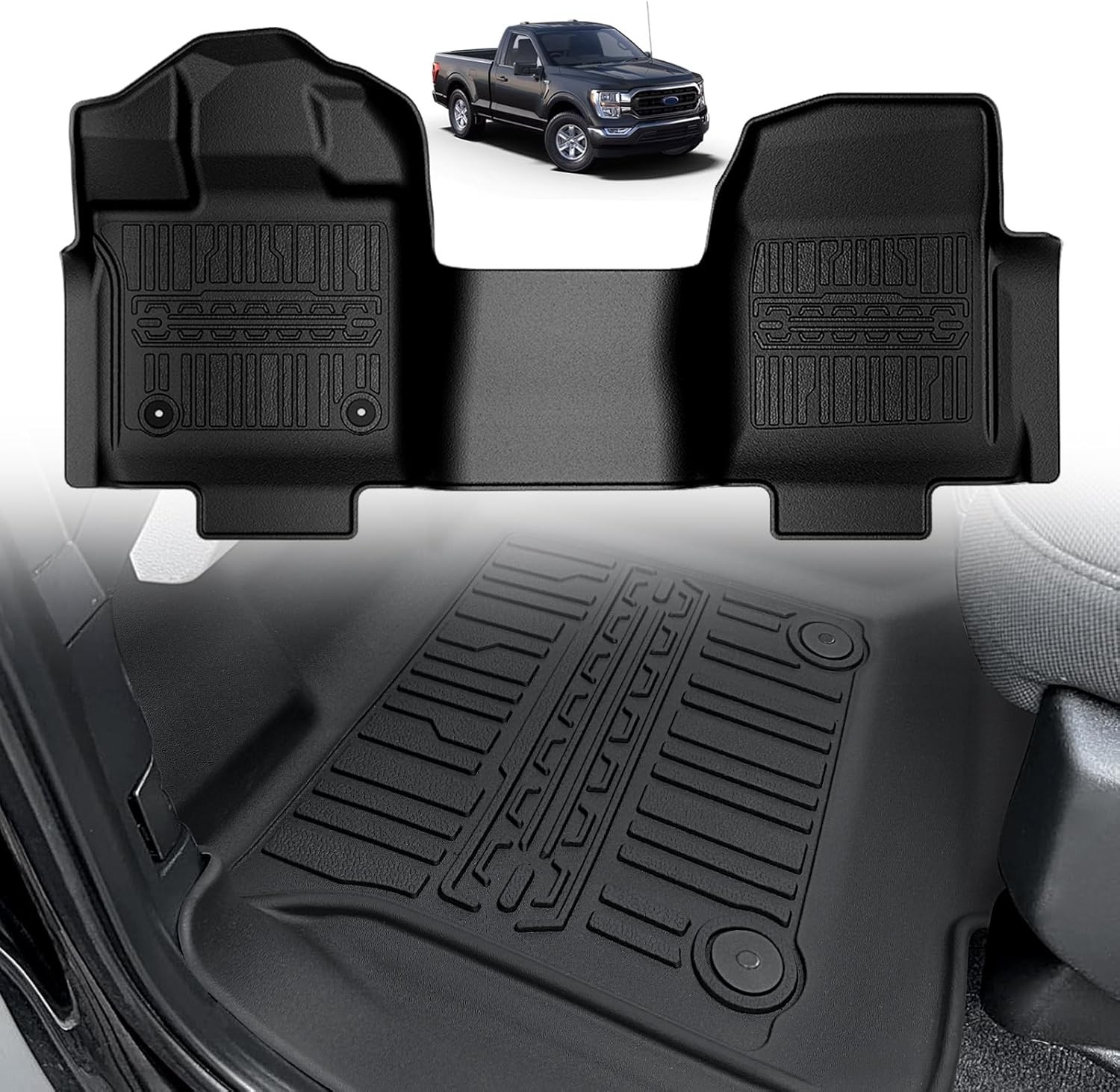 TripleAliners Floor Mats All Weather Liner Compatible with 2015-2024 2025 Ford
