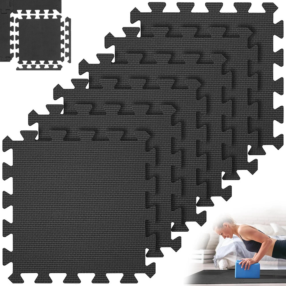 8/16 Pcs Gym Mat Cross-Patterned Foam Massage Carpet Fluffy and Soft Interlockin