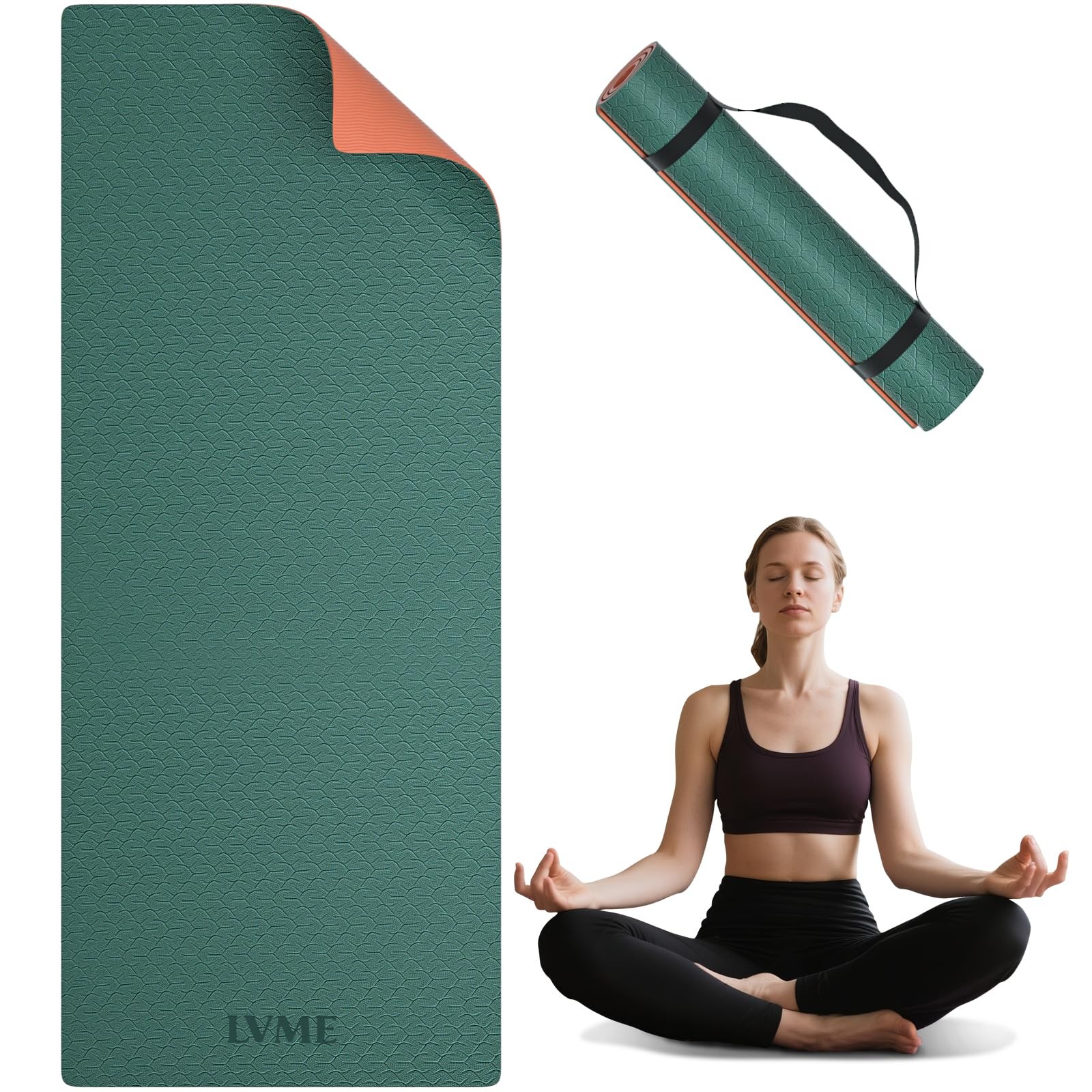Yoga Mat Non Slip, Anti-Tear 1/4″ & 2/5″ Thick TPE Yoga Mats for and Men, a s…