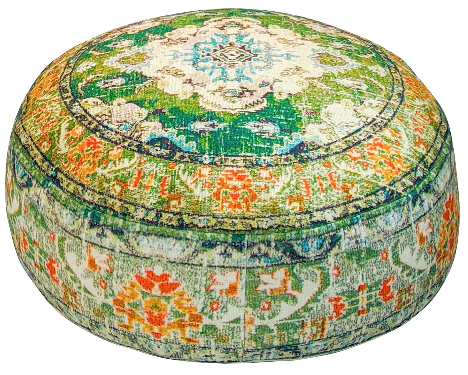 Indian Yoga Décor Pouf Cover Green Round Green Floor Pillow Case Room D