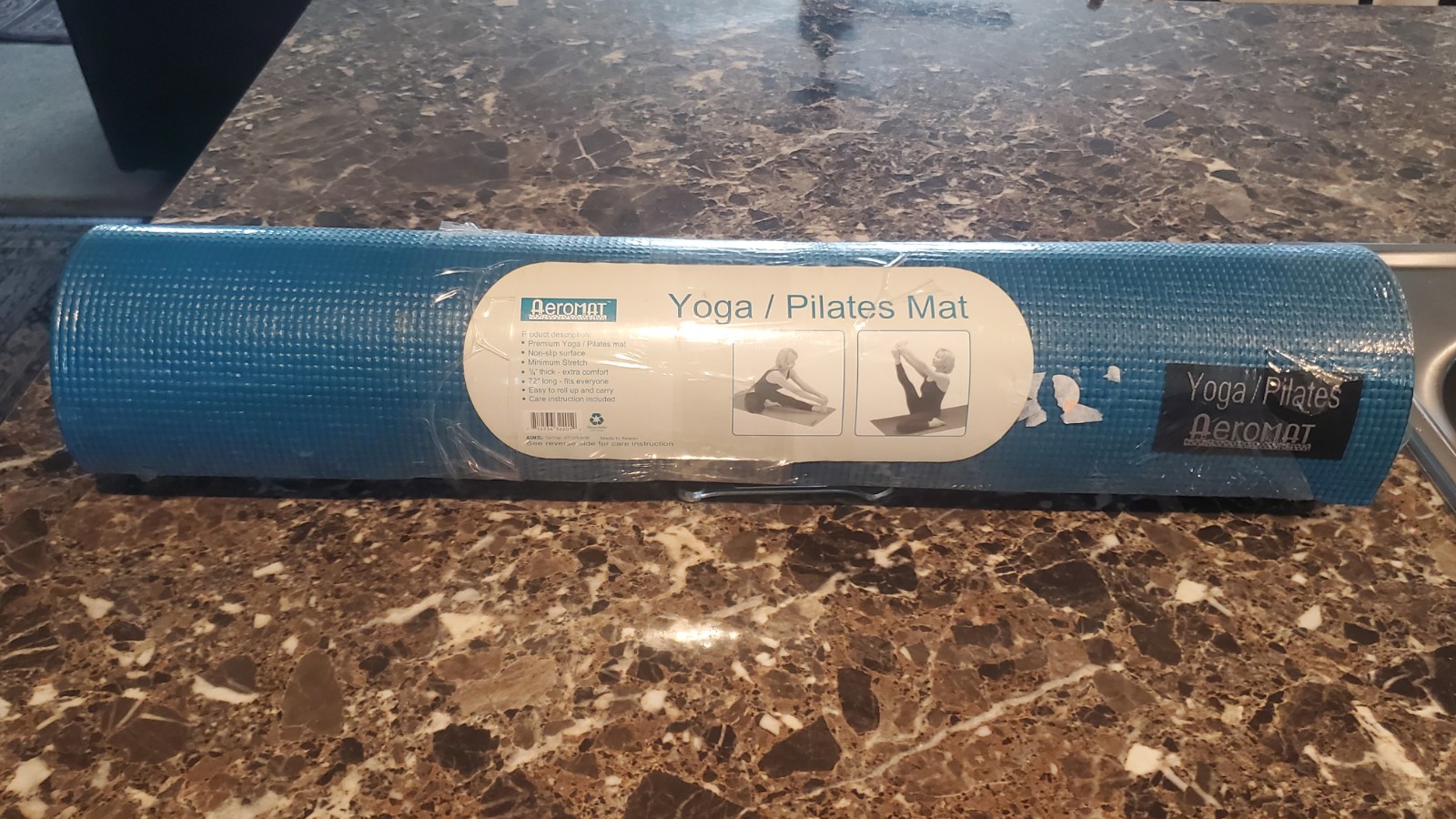 NEW Aeromat Premium Yoga Pilates Mat 72″ Long Non-Slip Surface (1/4″ Thick)
