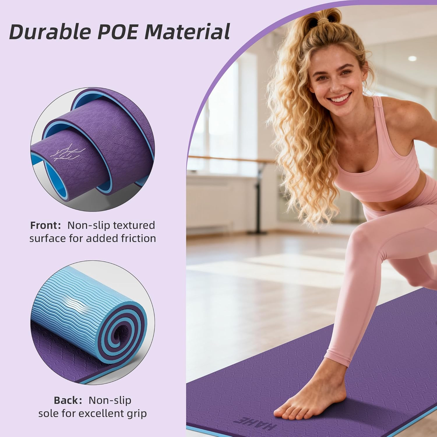 Extra Thick Yoga Mat, 72″Lx32″Wx0.4″Th (10Mm), Wide Non-Slip Exercise Mats with