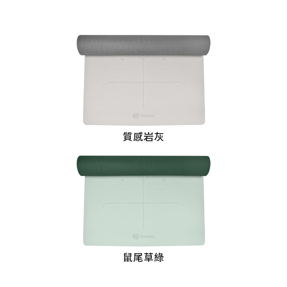 New Tumaz 6mm TPE 月熊 雙色瑜珈墊(贈背帶&網袋) 台灣設計 Tumaz Yoga Mat 183 x 90 x 0.6 CM – Grey