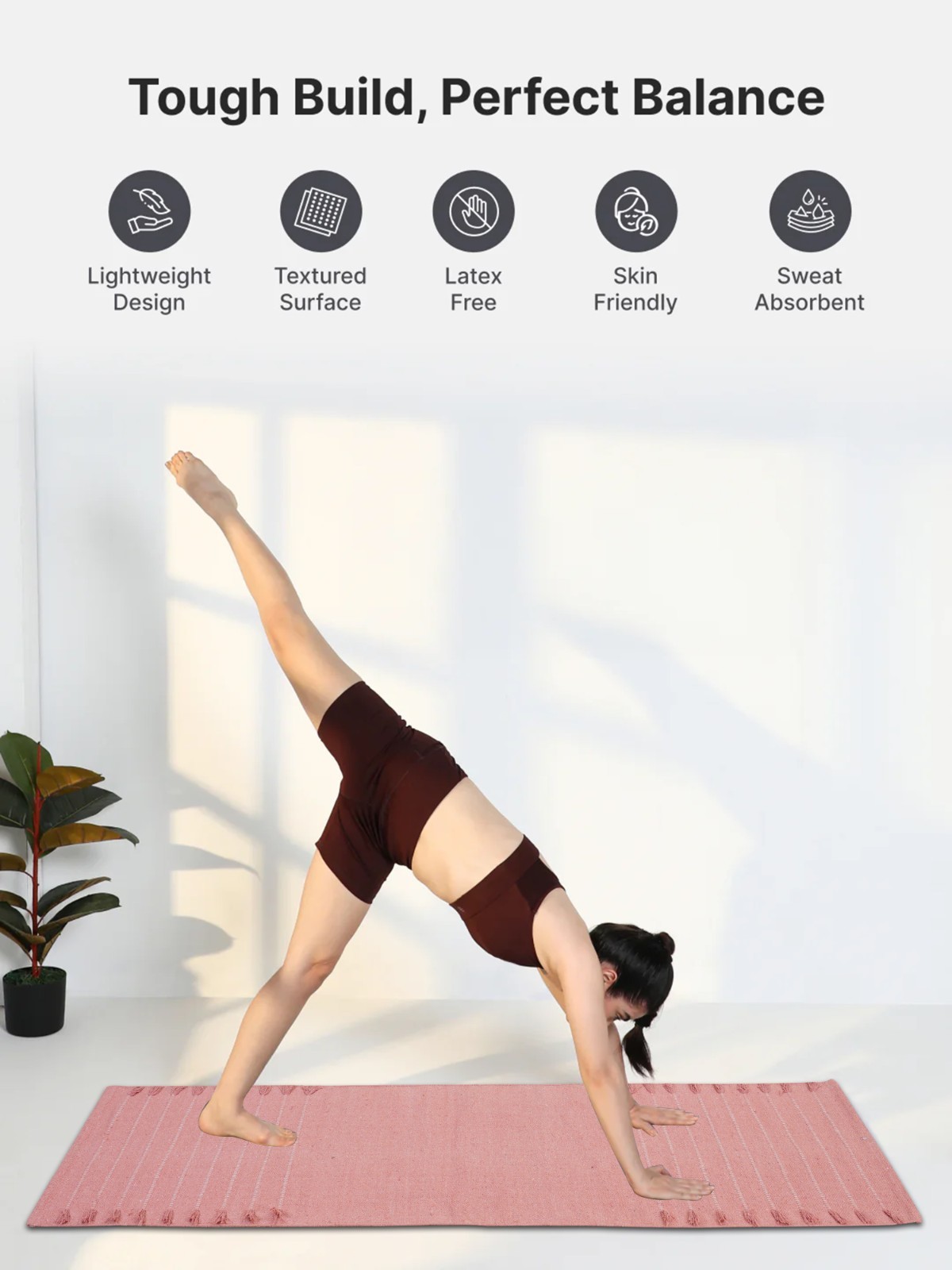 Soft Cotton Yoga Mat Handmade Handwoven Eco Friendly Pilates Exercise Mat