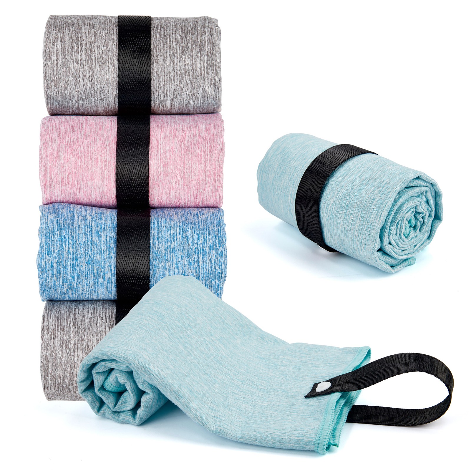6 Pack Microfiber Yoga Mat Towels for Fitness, Quick Dry & Ultra Absorbent