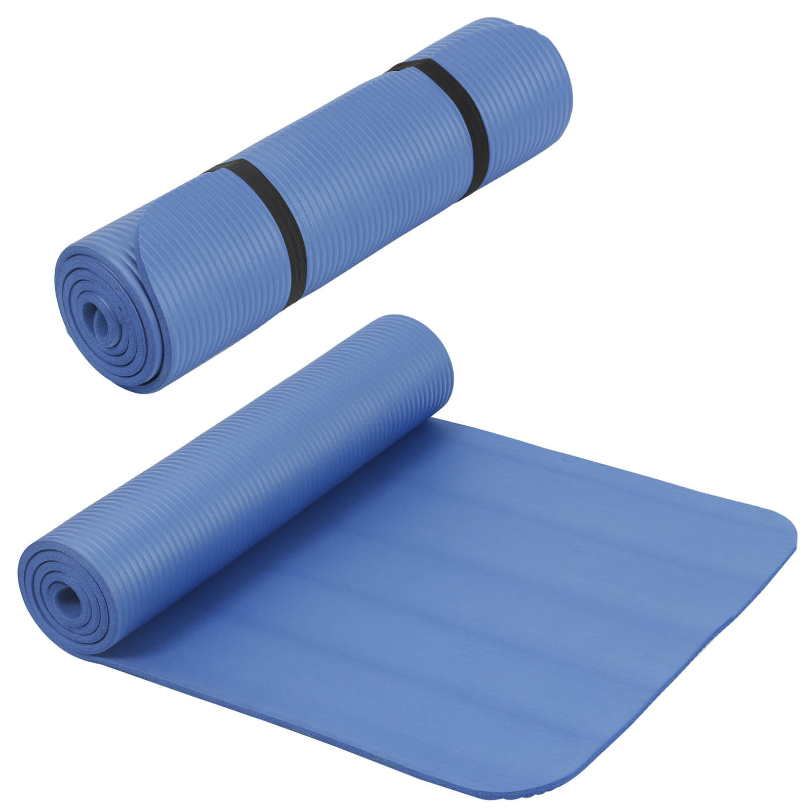 2x Yogamatte Fitnessmatte Blau Gymnastikmatte Pilates Yoga Matte 190x60x1 cm