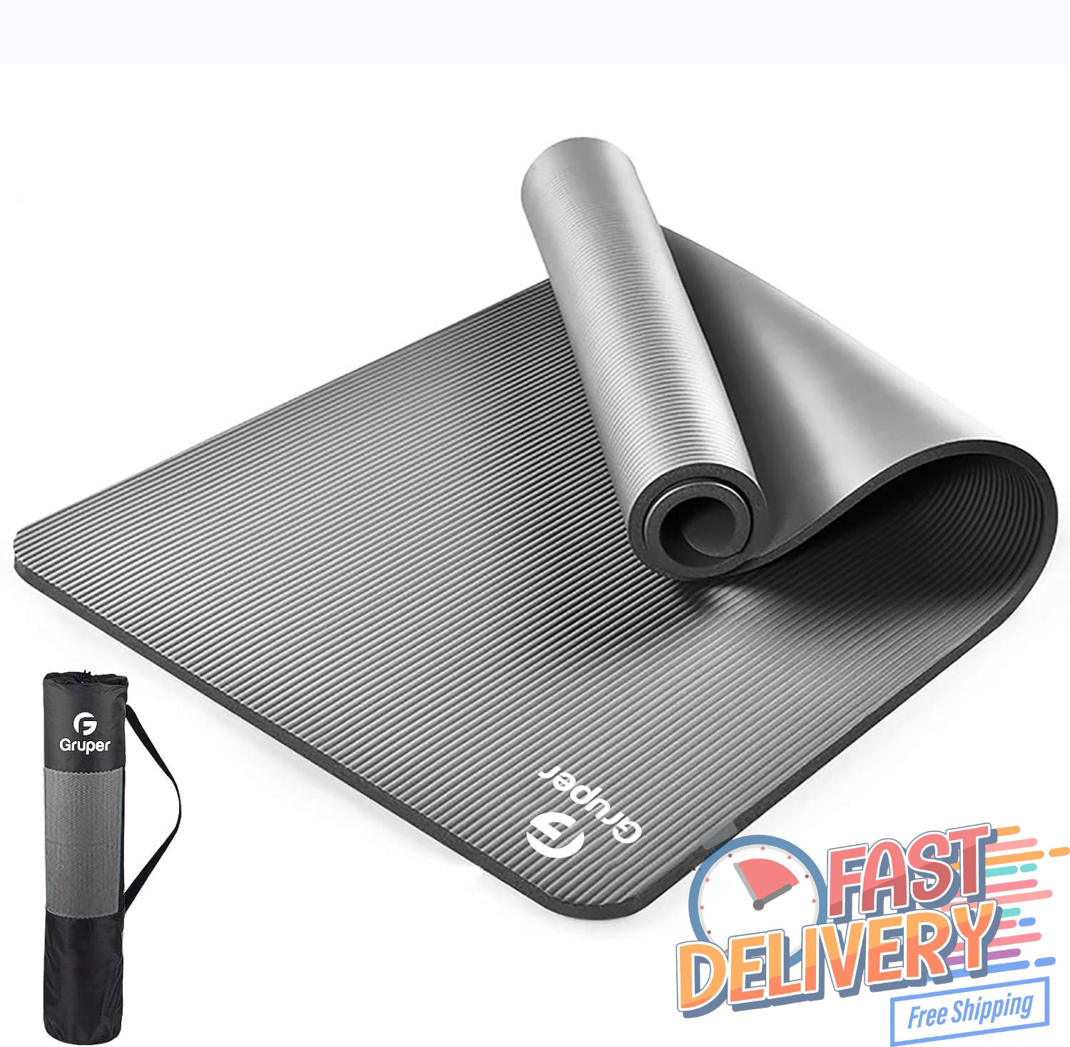 Yoga Mat Non Slip Extra Thick,72″Lx24″W x 0.4″TH,Anti-Tear w/Carrying Strap&Bag