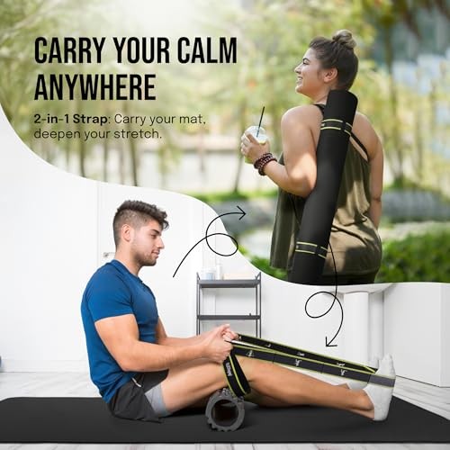 Gogokiwi Extra Wide Yoga Mat 72×36 Non-Slip Fitness Exercise Mat with Strap