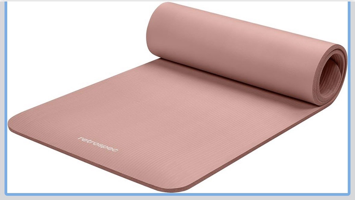 Retrospec Solana Yoga Mat 1/2″ Thick W/Nylon Strap for Men & Women – Non Slip