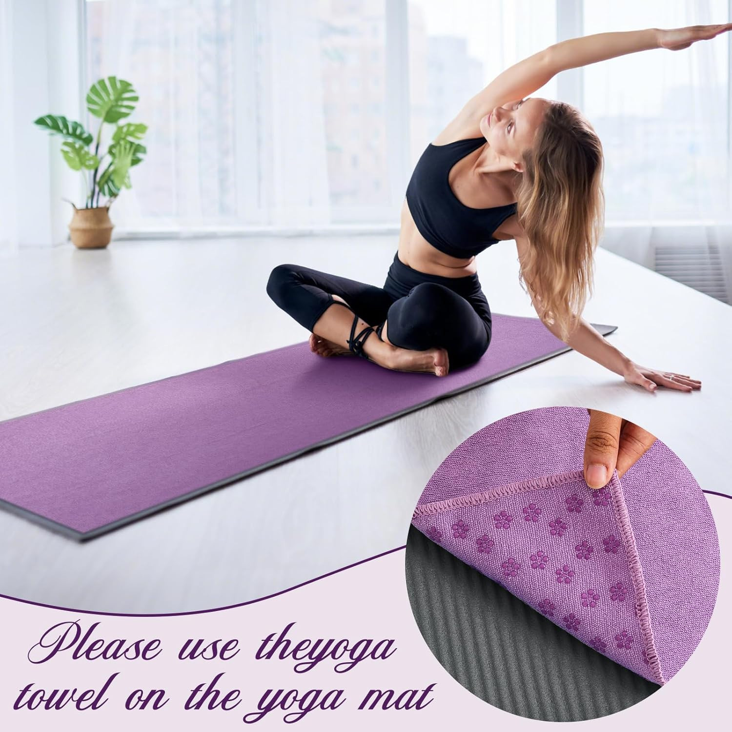 toallas de microfibra para yoga tapete antideslizante super absorbente juego 4pz