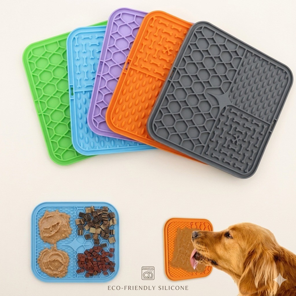 Premium Silicone Dog Lick Mat Slow Feeder for Anxiety Relief & Bath Distraction
