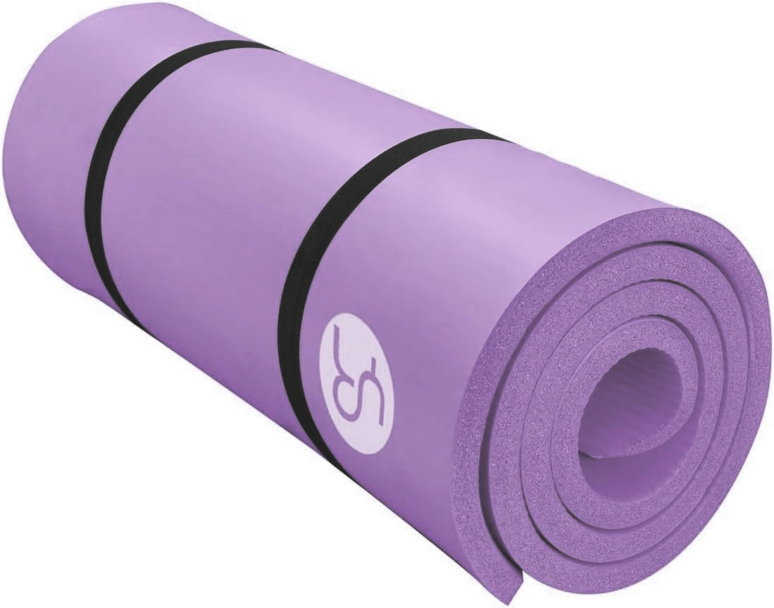 Extra Large 6×4 in Yoga Mat – 1 in Thick High Density NBR Foam – Light Purple