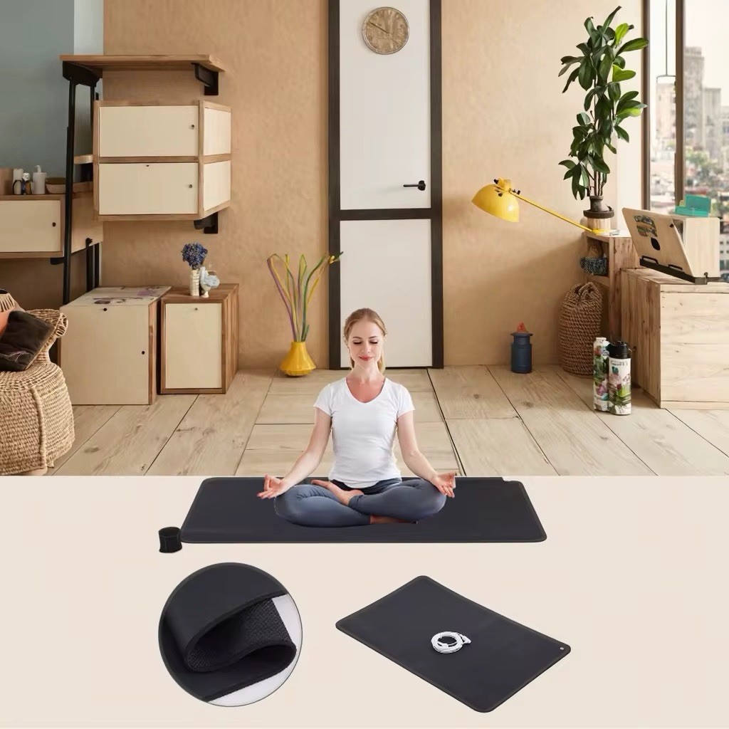 Black Non-Slip Foam Yoga Mat for Meditation, Exercise, and Unisex Adults