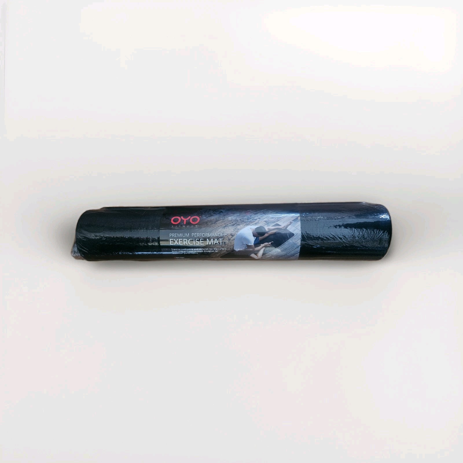 OYO Fitness Exercise/Yoga Mat Grey/Black Reversible 68×24″ x 6mm NEW Sealed