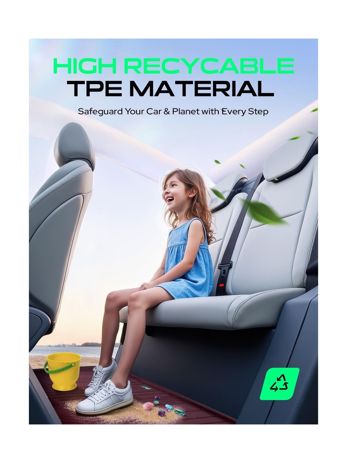 YHTAUTO for Tesla Model 3 2023 2022 2021 Floor Mats, All Weather TPE Car Mats…